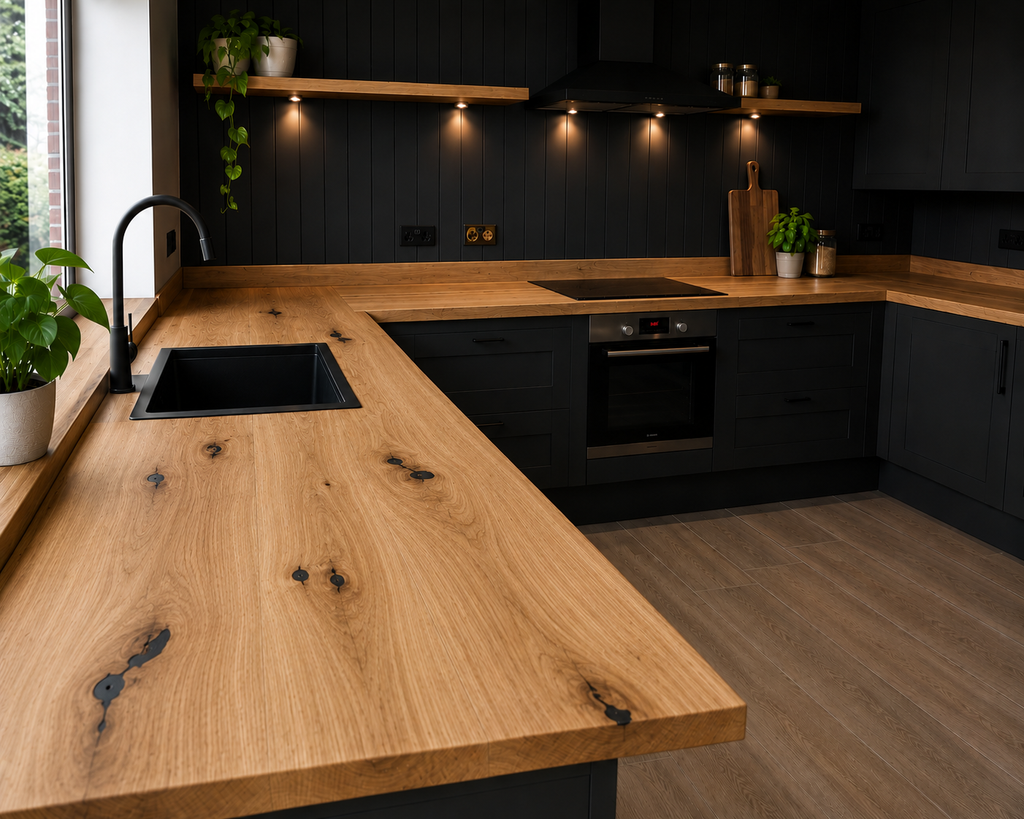 Live edge oak / oak worktop/ oak counter top/ soild oak Live edge/  wooden worktop/epoxy resin countertops /
